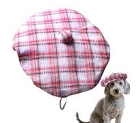 French Style Pet Beret - Soft Adjustable Strap Hat, Artistic Dog Hat | Lightweight Accessories Puppies, Dice Birthday Party Hat