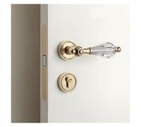 French Style Silver Gold Bedroom Bathroom Door Lock Crystal Silent Home Lock Magnetic Door Lock Handle(Gold,Magnetic Silent)