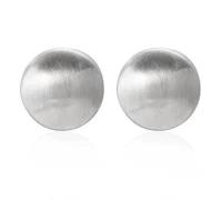 French Style Silver Stud Earrings Brushed Metal Minimalist Design Elegant Dainty Jewelry Accessory Gift for Her