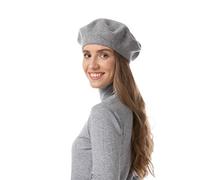 French Style Solid Color Wool Berets Beanies Cap Hats Vintage Hat (Grey)