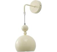 French Style White Wall Sconce Modern Cream Metal Wall Lamp Adjustable Hanging Wire Indoor Lighting for Bedroom Living Room E26/E27 Sockets