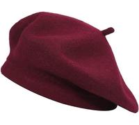 French Style Wool Blend Beret Beanies Cap for Men and Women Vintage Hat Burgundy