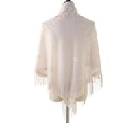 French Styles Flower Pattern Shawl Triangle Lace Shoulder Wrap With Tassels Great For Women Casual And Formal Occasion Lace Ponchos