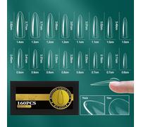 French Styles Gel Nails Tips Transparent Multiple Sizes Practical False Full Covers Art For Salon And Home Long Lasting Gel Nail Extensions