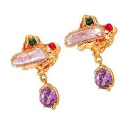 French Styles Vintage Pearls Earrings Featuring Handset Crystals and Comfortable Posts Fashion Stone Earrings