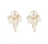 French super fairy petal shell tassel earrings, light luxury, high-end sense,temperament, minority design sense