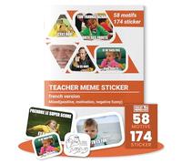 French Teacher Memes Stickers & Stickers 174 Pieces - 58 Designs - Ideal for French Teaching, School, Motivation - Teacher Memes for Grades - Teacher Stickers, Teacher Gift