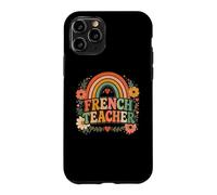 French Teacher Retro Rainbow Language Educator Design Case for iPhone 11 Pro