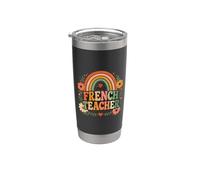 French Teacher Retro Rainbow Language Educator Design Stainless Steel Insulated Tumbler