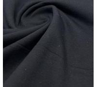 French Terry Cotton Stretch Rayon Elastane Jersey Fabric 230 GSM | Soft & Breathable Stretch Material | 7+ Colours | Oeko-Tex Certified | Sold by The Metre | by T9 Fabrics (Black)