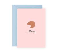 French Thank You Greeting Card - 'Merci' Croissant Illustration for Friends, Besties, Colleagues, Coworkers, Her, Him, Women, Men - Cute and Minimalist Design-Comes with Fun Stickers