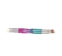 French Tip Brush, French Brush For Nails Nail Design Brushes 3pcs Nail Liner Brush Double Ended DIY Professional Nail Extension Brush Nail Art Brushes For Manicure Beauty Salon