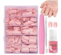 French Tip False Nails, 240Pcs French Manicure Kit, Fake Nails White Tip-Frenchs False Nail Kit, FrenchTip Press On Nail, Full Cover Stick-On Fake Fingernail for Manicure & Nail-Art Decorations