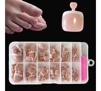 French Tip False Toe Nails, Press On Toenail, Acrylic Fake Nails 120Pcs 12 Sizes Stick On Toenails For Women French Tip Gift for Girls, Easy Application, Durable & Natural Look