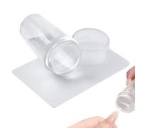 French Tip Nail Stamp,Soft Silicone Nail Stamper Heads and Scrapers | Fingernail Decoration Printing Manicure Art Accessories for Home Salon