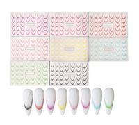 French Tip Nail Stickers,Stripe Nail Sliders Manicure Accessories - Long Lasting Decorations Tool Decal for Fingers Toes Family Women Friends Kids All Ages Home Salon Parties