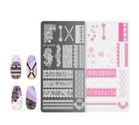 French Tip Nails Stamps Flowers Nails Stamping Templates Stencil Stamp Hollow Lines Stamping Plate French Plates