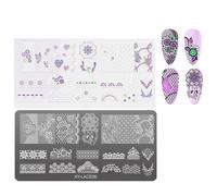 French Tip Nails Stamps Flowers Stamping Templates Stencil Stamp Hollow Lines Plate Art Stamp Tool French Plates