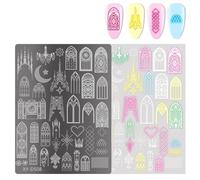 French Tip Nails Stamps Lines Stamping Plates Flowers Templates Art Stencils For Woman Flowers French Manicure Images Stencils