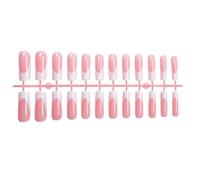 French Tip Press On Nails 24pcs - Striped Square Artificial Nails with Long Lasting Design for Women & Teens, Easy Application for Party, Wedding, Salon Use