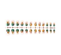 French Tip Press On Nails Short Square False Nails With Glossy Pumpkin Leaf Artificial Nails Designs Full Covers