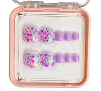 French Tip Press On Toenails Eye Catching Short Square False Toe Nails Toenails Press On Nails For Women Girls