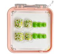 French Tip Press On Toenails Eye Catching Short Square False Toe Nails Toenails Press On Nails For Women Girls