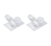 French Tip Stamp | 2 Pieces Nail Stamper with Scraper | French Manicure Kit | Clear Jelly Silicone Nail Tool for D I Y Nails Art at Home for Nails Technicians & Beginner