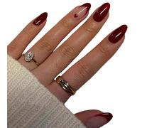 French Tips Designs Acrylic Stick On Nails With Heart Patterns For Women Valentines Day Press On Nails 24 Pieces Press Nail