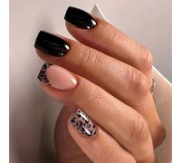 French Tips for Pushing Nail False Nail Short Four Sides Artificial Fake Design Full Cover Acrylic Stick
