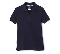 French Toast Big Girls Short Sleeve Stretch Pique Polo, Navy, Medium/7/8