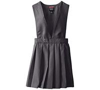 French Toast Big Girls' Stacy V-Neck Wide Strap Jumper - Grey - Medium