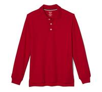 French Toast Boys' Long Sleeve Pique Polo Shirt (Standard & Plus), Red, L (10/12 Years)