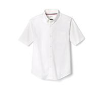 French Toast Boys' Short Sleeve Oxford Shirt (Standard & Husky) Button, White, 20