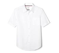 French Toast Boys' Short Sleeve Classic Poplin Dress Shirt (Standard & Husky) Button, White, 14