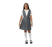 French Toast - Casual Dress - V-Neck Pleated Jumper - Solid - Sleeveless Girls 4 Years Heather Gray