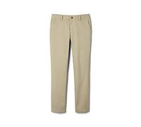 French Toast Girl's Adjustable Waist Stretch Twill Straight Leg Pant, Khaki, 10