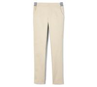 French Toast Girls' Big Pull On Skinny Fit Stretch Pants with Elastic Waist and Pockets, School Uniform for Kids, Khaki, 16