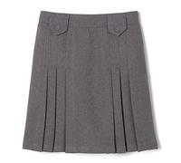 French Toast Girls' Front Pleated Skirt with Tabs - Grey - 7