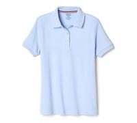 French Toast Girls' Short Sleeve Picot Collar Polo Shirt (Standard & Plus), Light Blue, XX-L