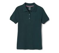 French Toast Girls Short Sleeve Polo Shirt with Picot Collar Basic, Green, 7