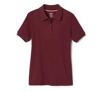 French Toast Girls Short Sleeve Polo Shirt with Picot Collar Basic, Red, 7
