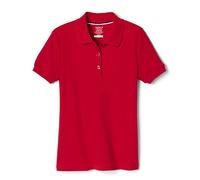 French Toast Girls Short Sleeve Polo Shirt with Picot Collar Basic, Red, S (6 Years/6 Years Plus)
