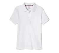 French Toast Girls Short Sleeve Polo Shirt with Picot Collar Basic, White, XXL (18/20 Years)