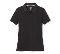 French Toast Girls' Short Sleeve Stretch Pique Polo School Uniform Shirt, Black, Small