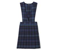 French Toast Girls' V-Neck Jumper School Uniform Dress, Blue & Red Plaid, 8