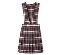 French Toast Girls' V-Neck Jumper School Uniform Dress, Burgundy Plaid, 14