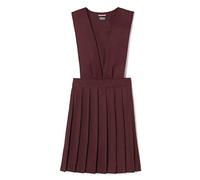 French Toast Girls' V-Neck Jumper School Uniform Dress, Burgundy, 12