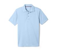 French Toast Boys' Short Sleeve Stretch Moisture Wicking Polo Shirt, Light Blue, S
