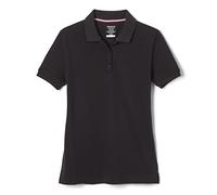 French Toast Women's Short Sleeve Stretch Piqué Polo Shirt, Black, Medium (6 Years)